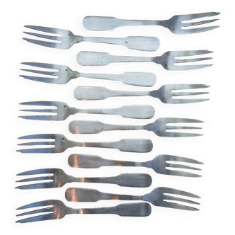 12 antique cake forks