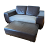 Roche Bobois leather sofa + removable chaise longue