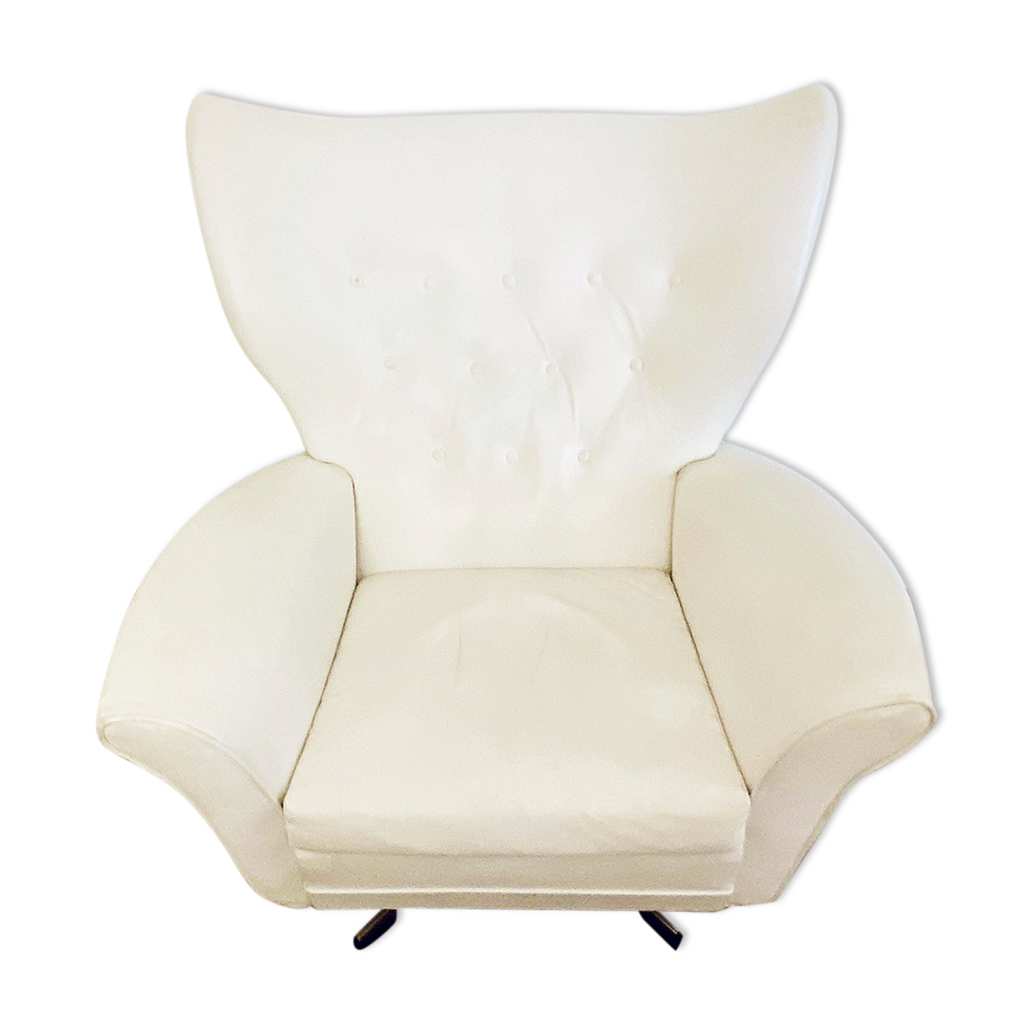 White leather armchair from the 70s