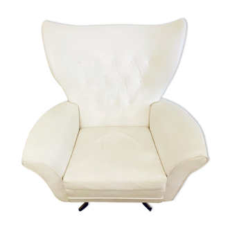 White leather armchair from the 70s