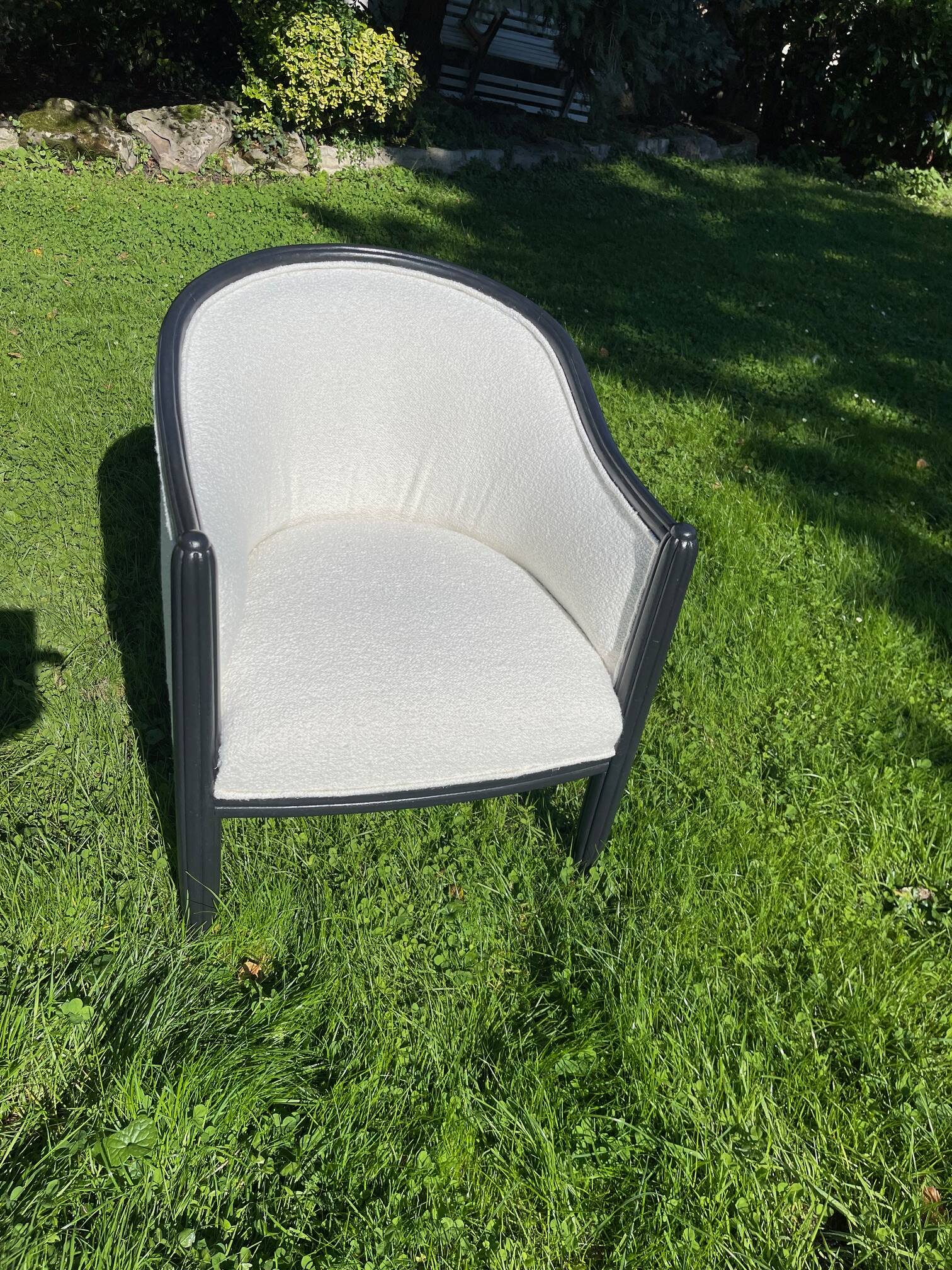 Vintage Bouclette Barrel Chair