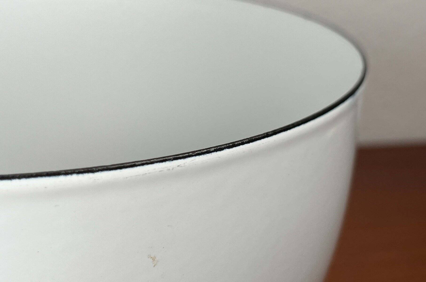 Mid-Century Modern Danish Large White Enamel Bowl, 1960s