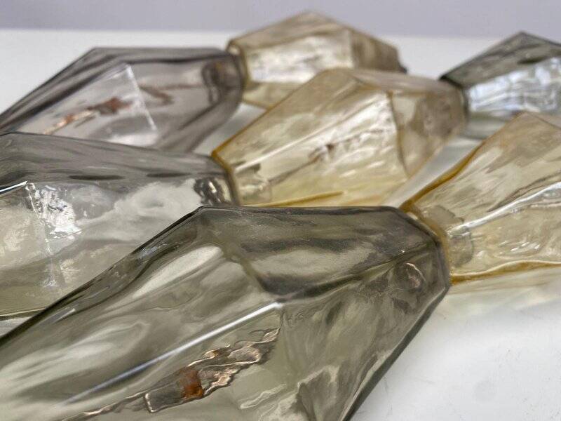 First Edition Murano Glass Poliedri Chandelier attributed to Carlo Scarpa for Venini, 1960s