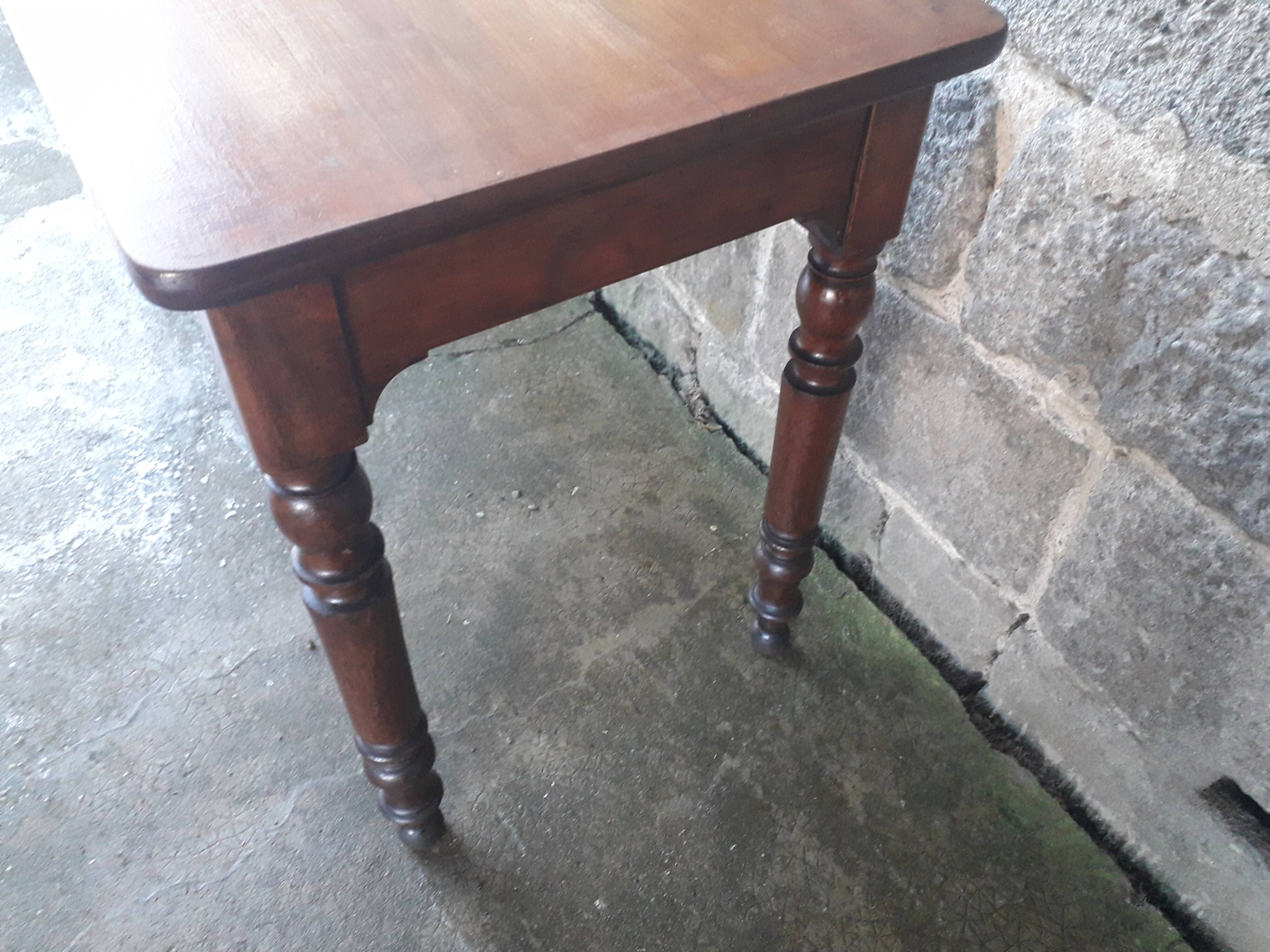 Wooden bistro table, legs turned 125 cm