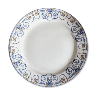 Assiette plate rehaussée UC Sarreguemines Digoin Modèle Navarre