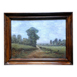 Tableau impressionniste - Huile sur toile signée, Ecole Barbizon 1880