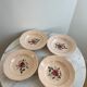 Set of 4 deep plates Sarreguemines Hand-painted