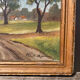 Painting oil on panel old countryside landscape gilded framing