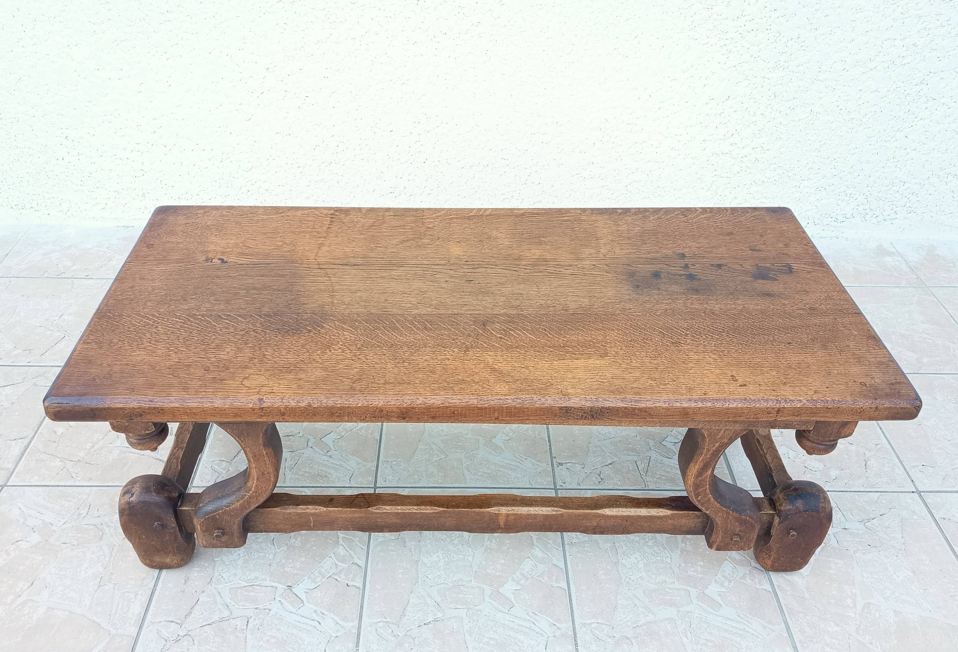Solid oak coffee table 1950