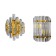 Duo d'appliques Venini, Murano, verre taillé, Italie, 1970
