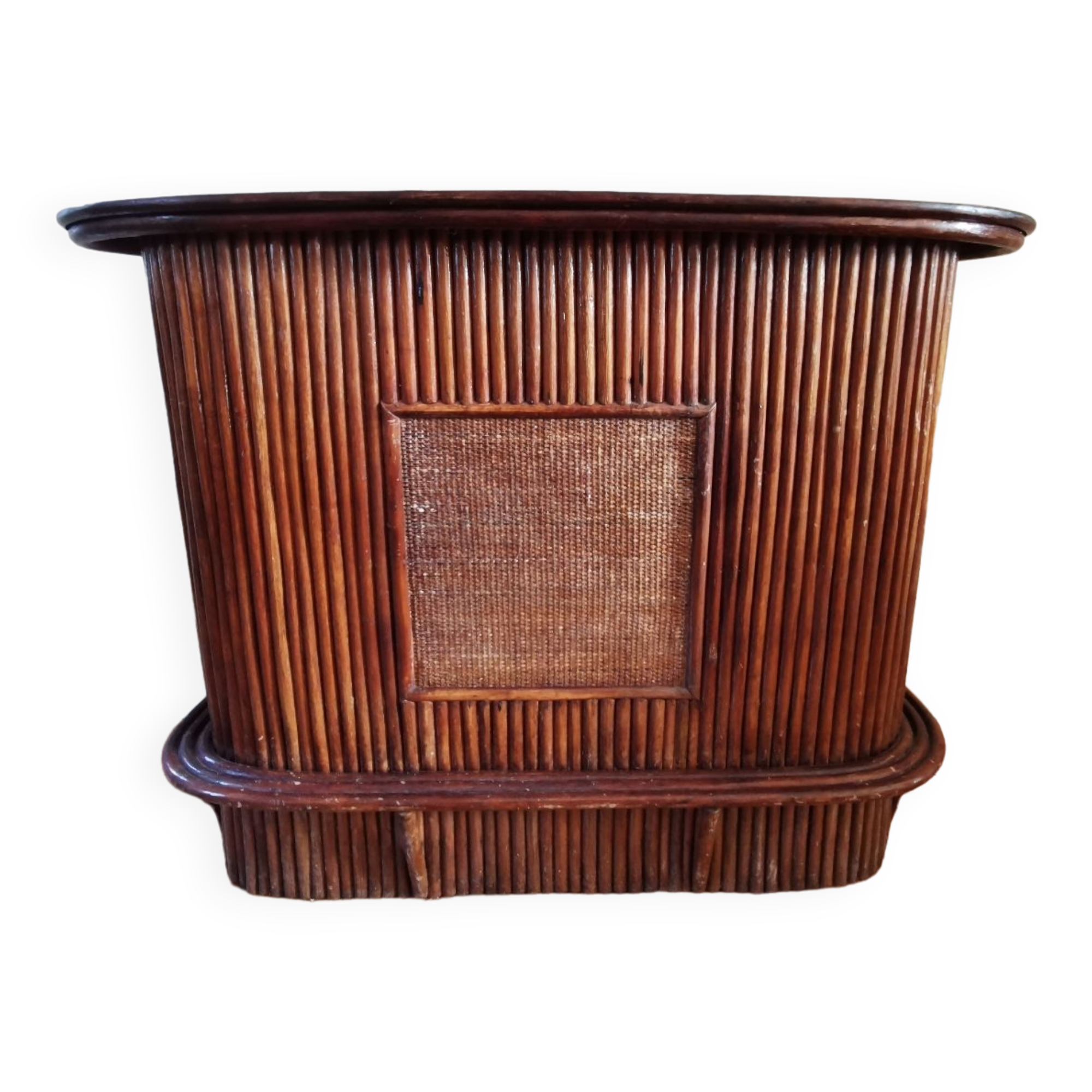 Wicker rattan counter bar 1970