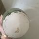 Vase in white clay with green/beige glaze - signed work