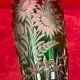 Carved crystal vase of green color - Work of Bruno LEHRER H : 25 cm