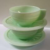Opaline green art deco jadeite cups