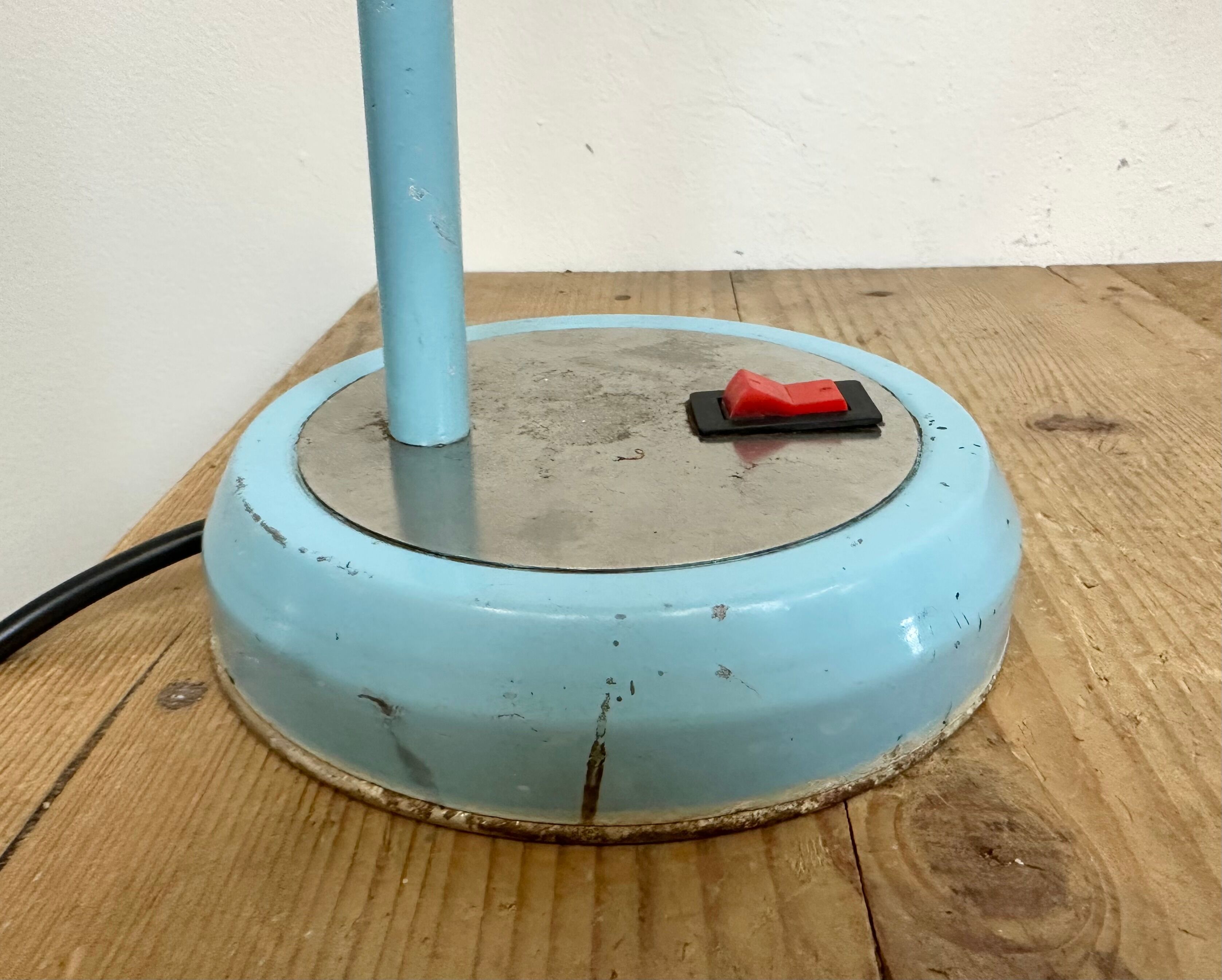 Blue Industrial Gooseneck Table Lamp, 1960s