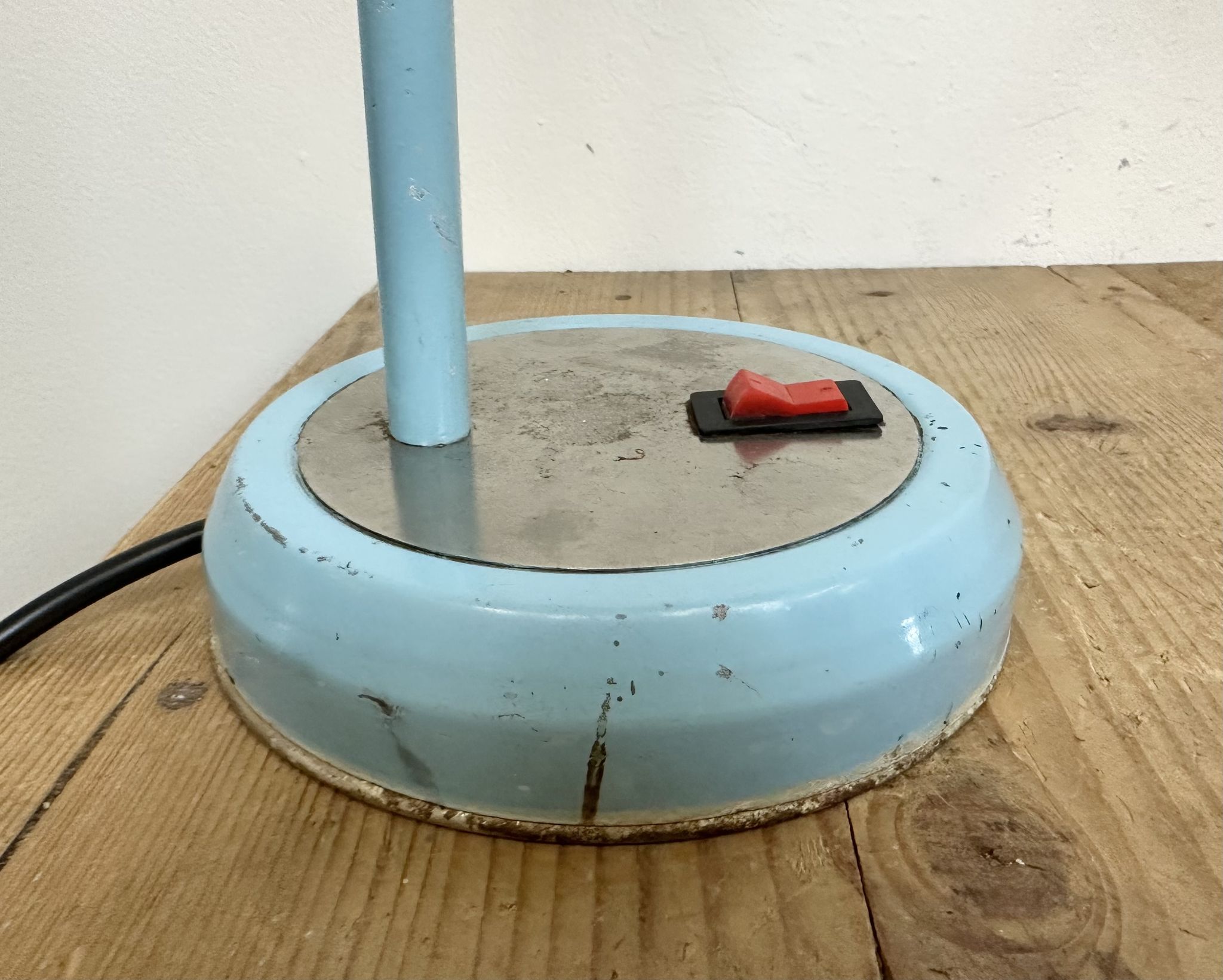 Blue Industrial Gooseneck Table Lamp, 1960s