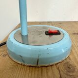 Lampe de table industrielle en col de cygne bleu, années 1960