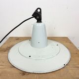 Industrial White Enamel Factory Pendant Lamp, 1960s