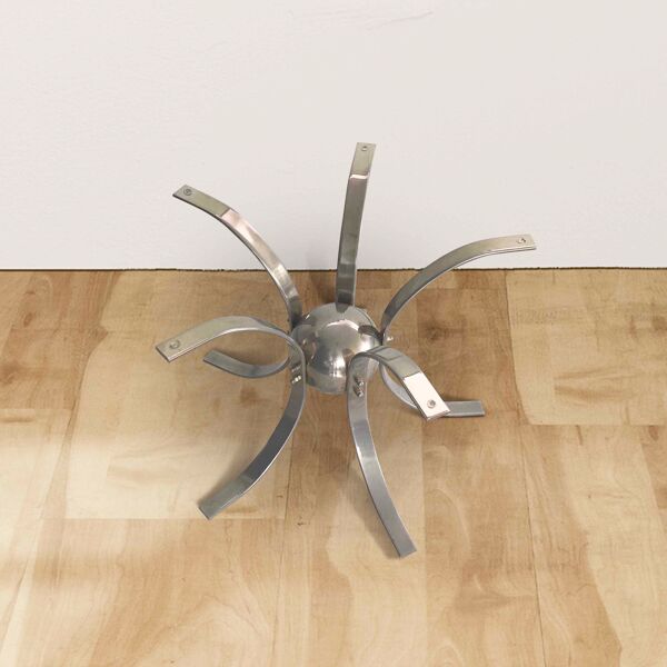 Table basse en chrome et verre fumé, années 1960
