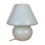 Lampe champignon verre blanc Murano