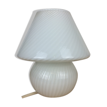 Lampe champignon verre blanc Murano