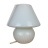 Mushroom lamp white glass Murano