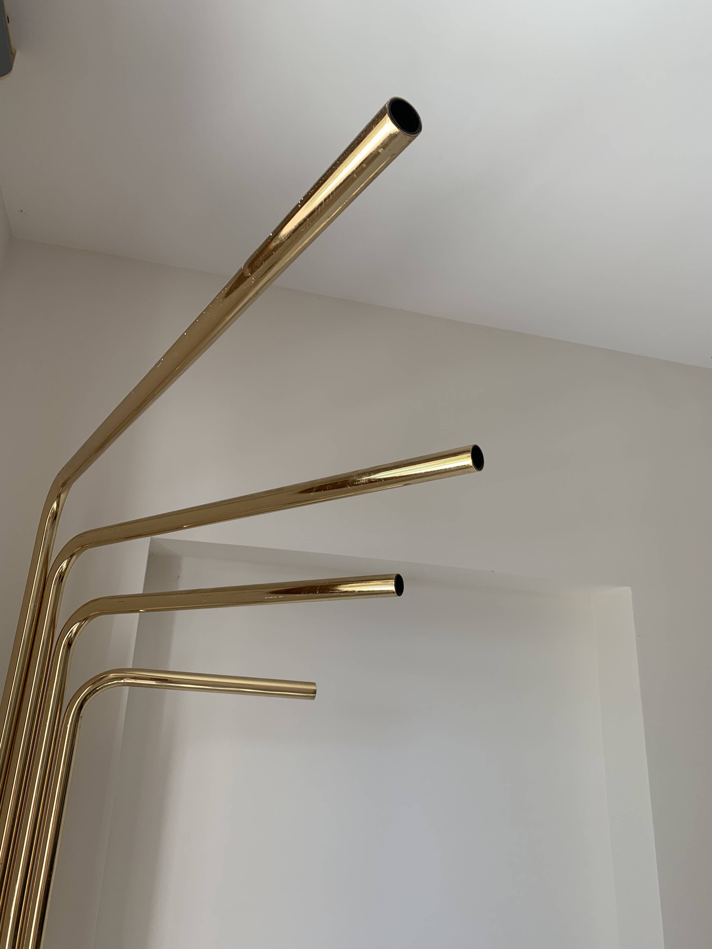 Vintage 1970s adjustable gold floor lamp by Goffredo Reggiani