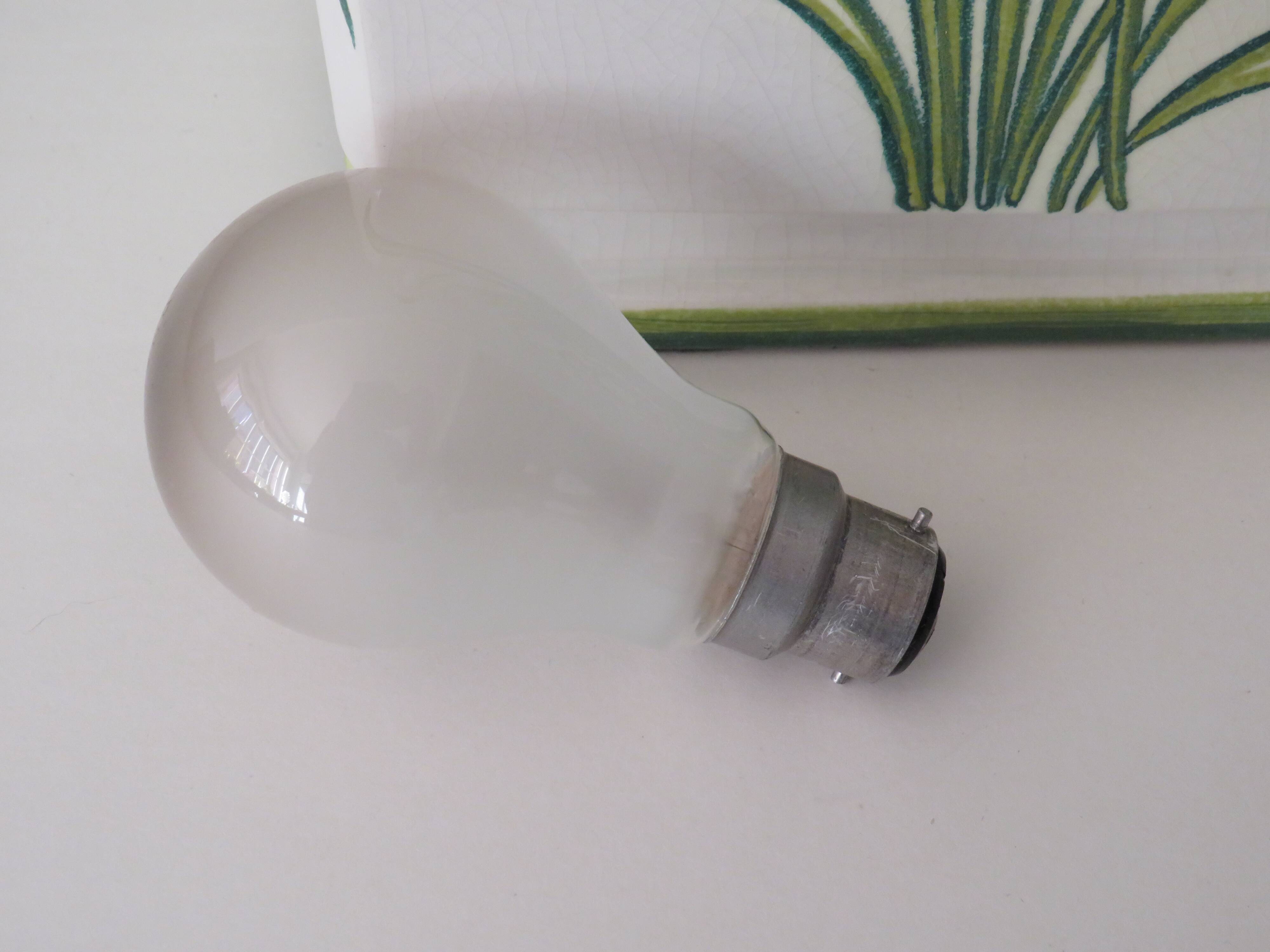 Large white ceramic table lamp from the 1970s