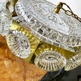 Crystal pendant lamp, designed by Carl Fagerlund, Sweden 1960s, vntg, mid-c modern