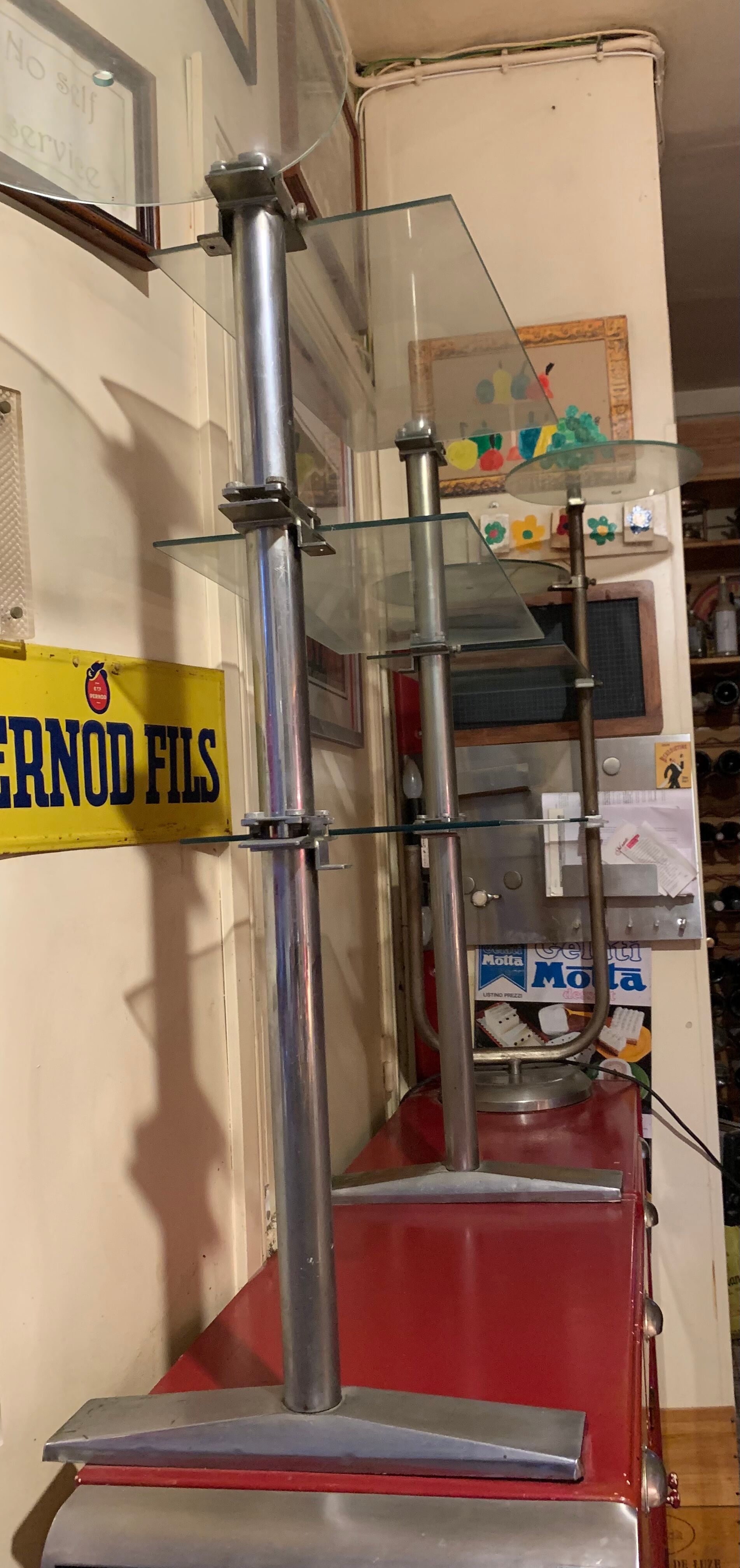 Metal and glass shelf
