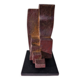 Patinated Cor Dam sculpture in fireclay, 1970s