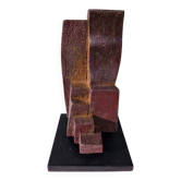 Patinated Cor Dam sculpture in fireclay, 1970s
