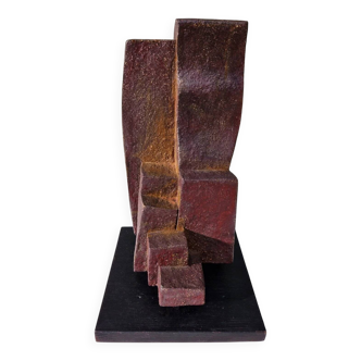 Patinated Cor Dam sculpture in fireclay, 1970s