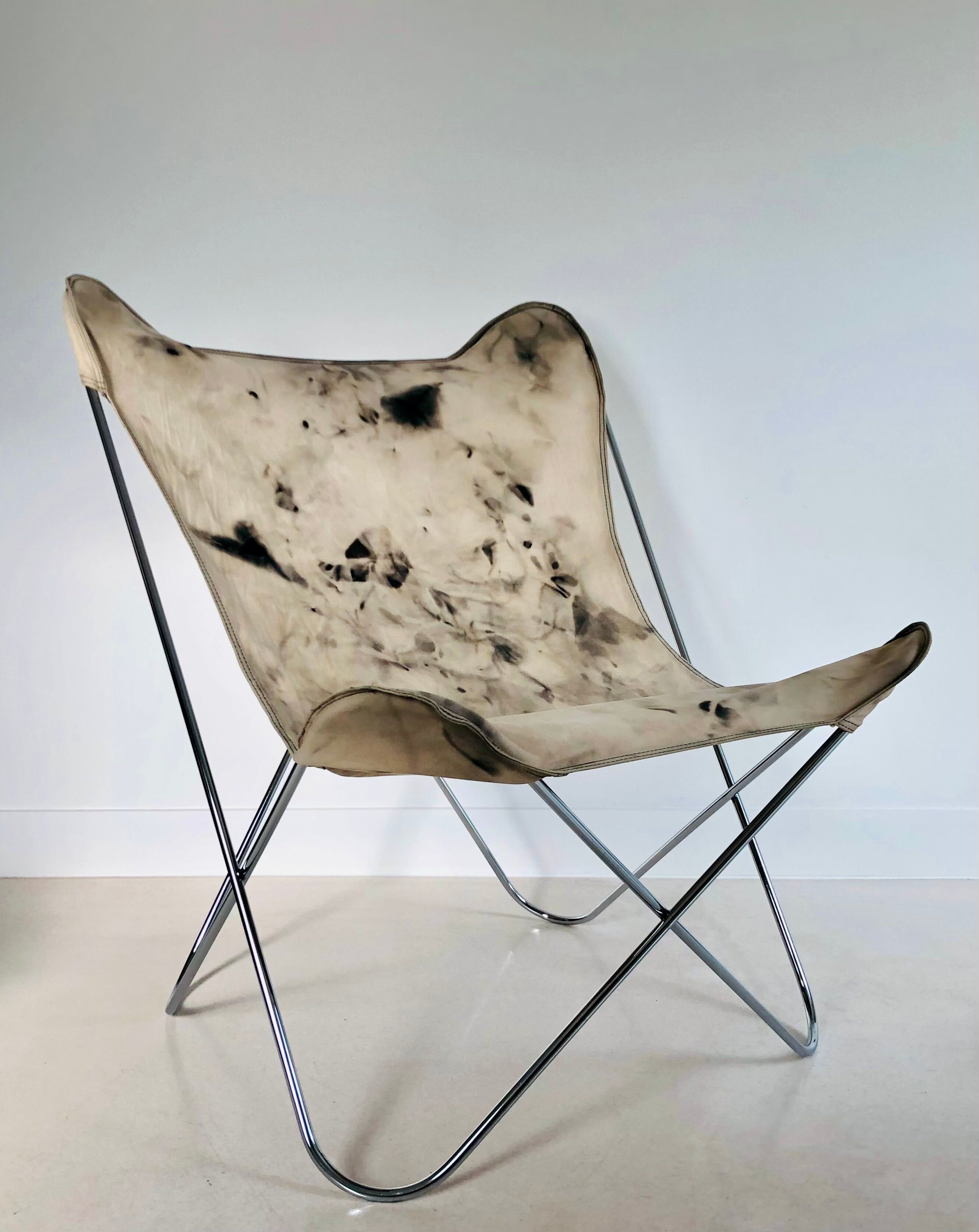 Armchair "Papillon" in chromed steel by Gavina Spa, Italy 70s