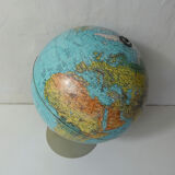 Old world map scan globe 1972 denmark vintage