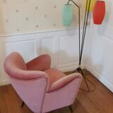 50s 60s armchair pink velvet