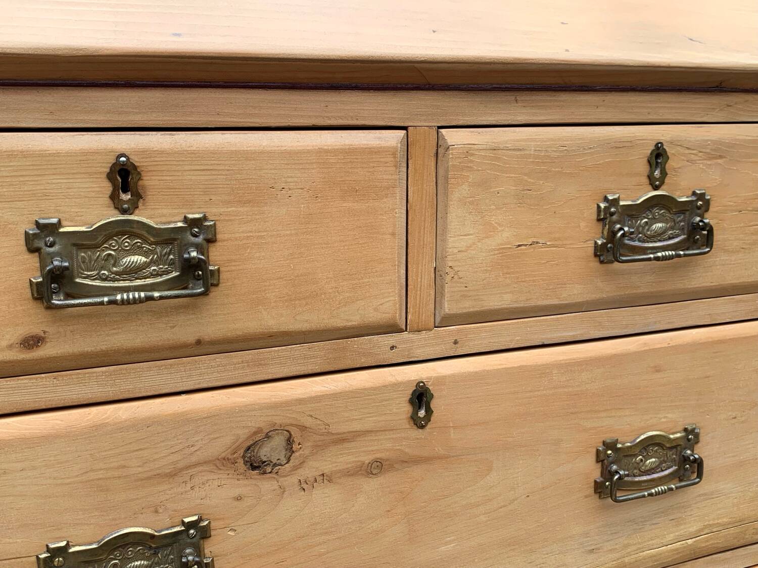 Commode, English slant-front desk, 19th century.