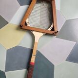 Wooden racket and carrying frame
