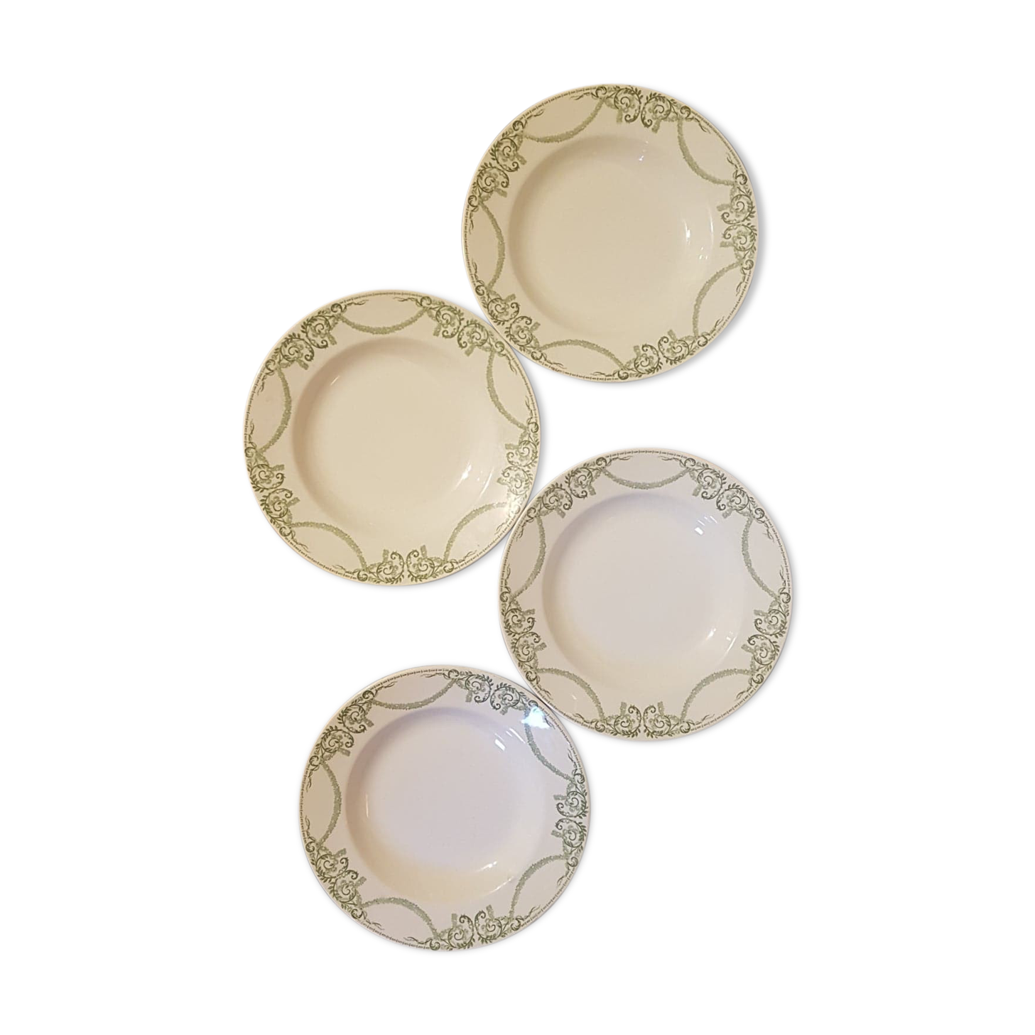 Lot of 4 plates Creil and Montereau Service Napoleon