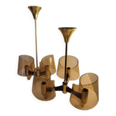 Rare-ensemble de lustres suspension vintage michel dumas années 70