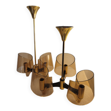 Rare vintage chandelier set by Michel Dumas from the 1970s.