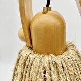 Lampe articulée en bois et corde, années 70