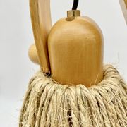 Articulated lamp in wood and rope, 1970s
