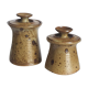 Covered pyrity sandstone pots signed GRM