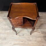 Pair of Louis XV style walnut bedside tables, right and left