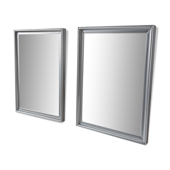 Pair of aluminum barber mirrors