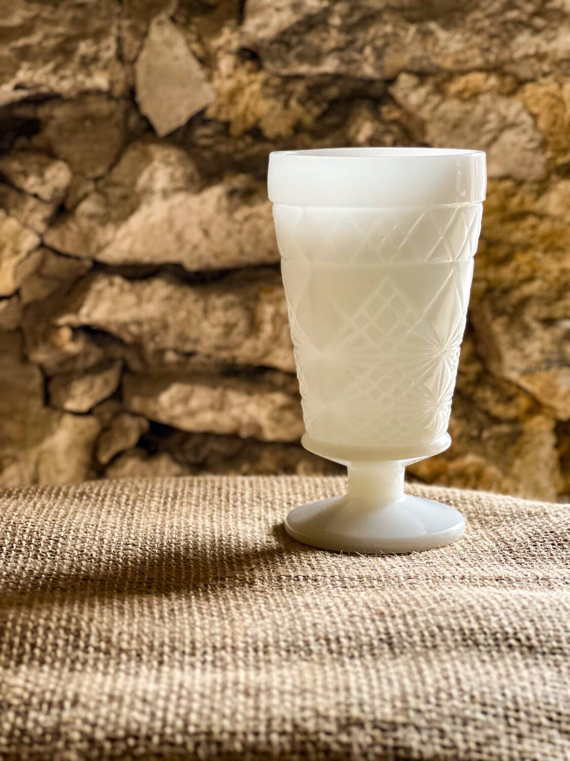 Big Top Peanut Butter Cup in Milk Glass Opaline Glass