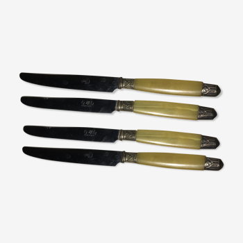 Silver metal metal horn knife set