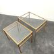 Tables basses gigognes Roger Thibier dorées 1960