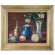 Still life with a blue jug and tulips